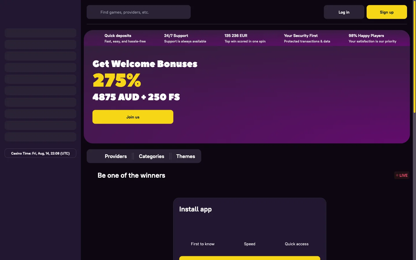Zoome Casino login screen Australian players reach after registering